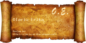 Olariu Erika névjegykártya